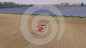 New Age Solar Farm Adjoining A Traditional Arable Farm