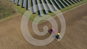 New Age Solar Farm Adjoining A Traditional Arable Farm