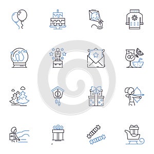 New-age venture line icons collection. nnovative, Progressive, Futuristic, Visionary, Piering, Revolutionary, Modern