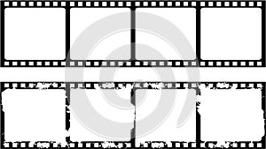 New and aged filmstrip frame