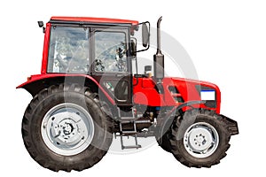 New agricultural tractor isolated on white background with clipping path.