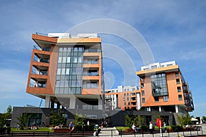 New apartment buildings in the city