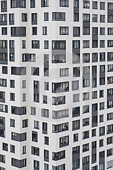 New apartment buildings with windows and balconies. Modern european complex