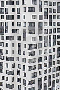 New apartment buildings with windows and balconies. Modern european complex