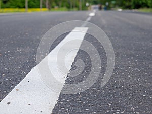 New asphalt Street texture with white line