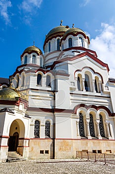 New-Athos monastery in a bright sunny day photo