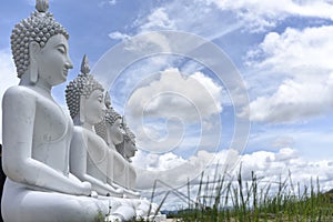 New attraction. buddha statues on the mountain at Phu Phra Ban Mak Khaeng, Dan Sai, Loei, Thailand photo