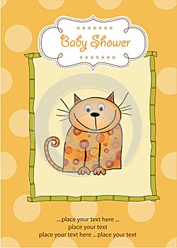 New baby announcement card with kitten