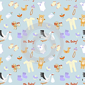 New Baby Gender Neutral Seamless Pattern