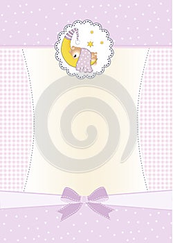 New baby girl announcement card