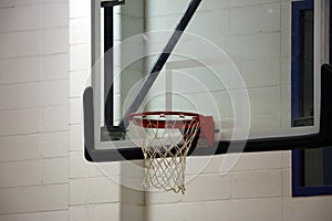 New basketball hoop at kids sports center