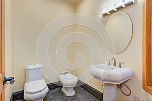 New bathroom interior with bidet