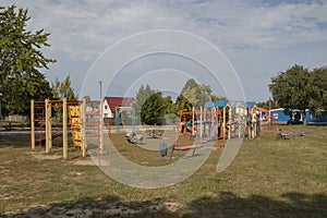 New beautiful playground on a sunny day