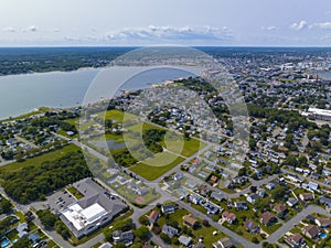 New Bedford Harbor aerial view, MA, USA