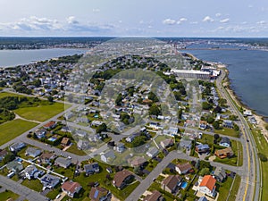 New Bedford Harbor aerial view, MA, USA
