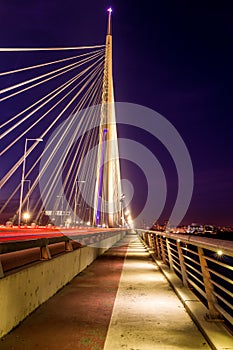 New Belgrade bridge in night shot
