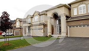 New big houses in a subdivision in Canada