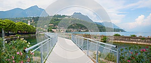 new bike route Ciclopista del Garda, along the lakeside Gardasee, Toscolano landscape