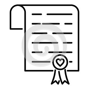 New birth certificate icon, outline style