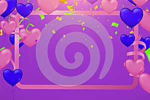 New Birthday celebration with balloon purple dark blue