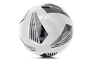 New black-white soccer, football ball on a white background