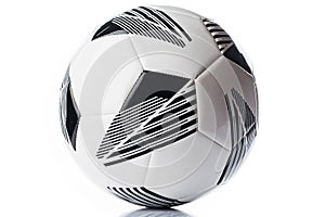 New black-white soccer, football ball on a white background