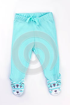 New blue footed pants for baby with feet.