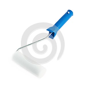 New blue paint roller isolated