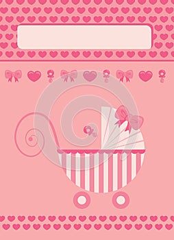 New born baby girl greeting card