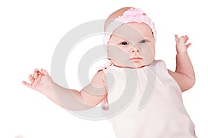 New born baby in pink dress