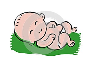 New born baby.Vector illustration of cute baby.