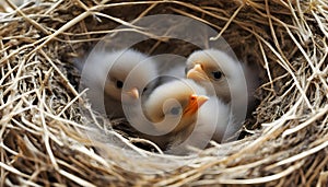 New born birds in the nest