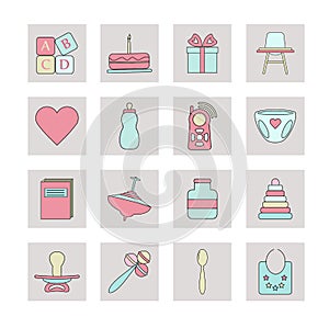 New born web icon set.