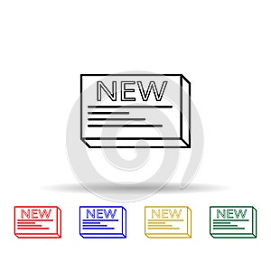 new box multi color style icon. Simple thin line, outline vector of web icons for ui and ux, website or mobile application