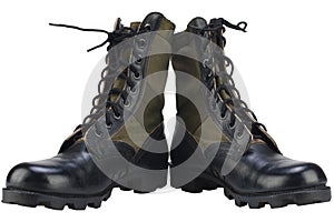 New brand US army pattern jungle boots isolated photo