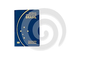 New brazilian passport ina white background with copy space. photo
