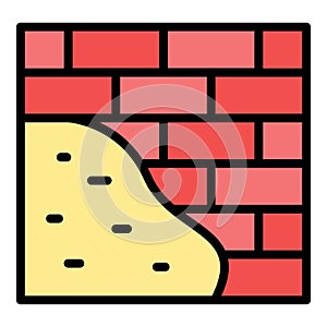 New brick wall icon vector flat