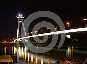 The New Bridge or Bridge of the Slovak National Uprising by night