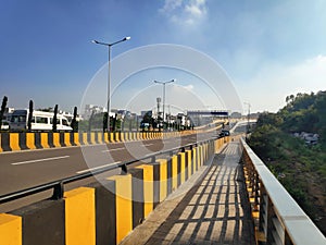 The new bridge connecting old and new parts of Hyderabad, India