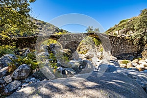 New Bridge in the Garganta de los infiernos gorge, Jerte valley, Caceres, Spain photo