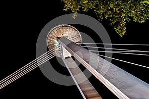 New bridge Most SNP in Bratislava at night.