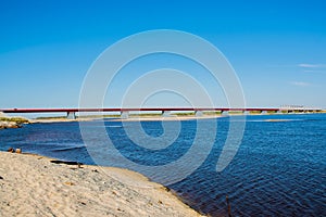 The new bridge over the river Nadym. Yamal