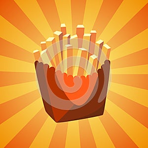 New bright french fries icon