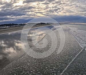 New Brighton beach at sunset