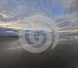 New Brighton beach at sunset