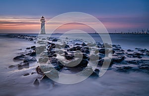 New Brighton Lighthouse at sunset