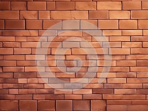 New Brown Terracotta Brick Blocks Wall Background Close Up, Pattern with Red Bricks or Brickwork House