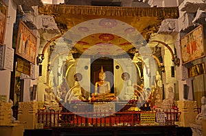 The new Buddha Shrine Room in Sri Dalada Maligawa Buddhist temple , Kandy, Sri Lanka photo
