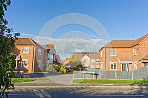 New build homes in the suburbs on a sunny day