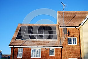 New build house with solar panels